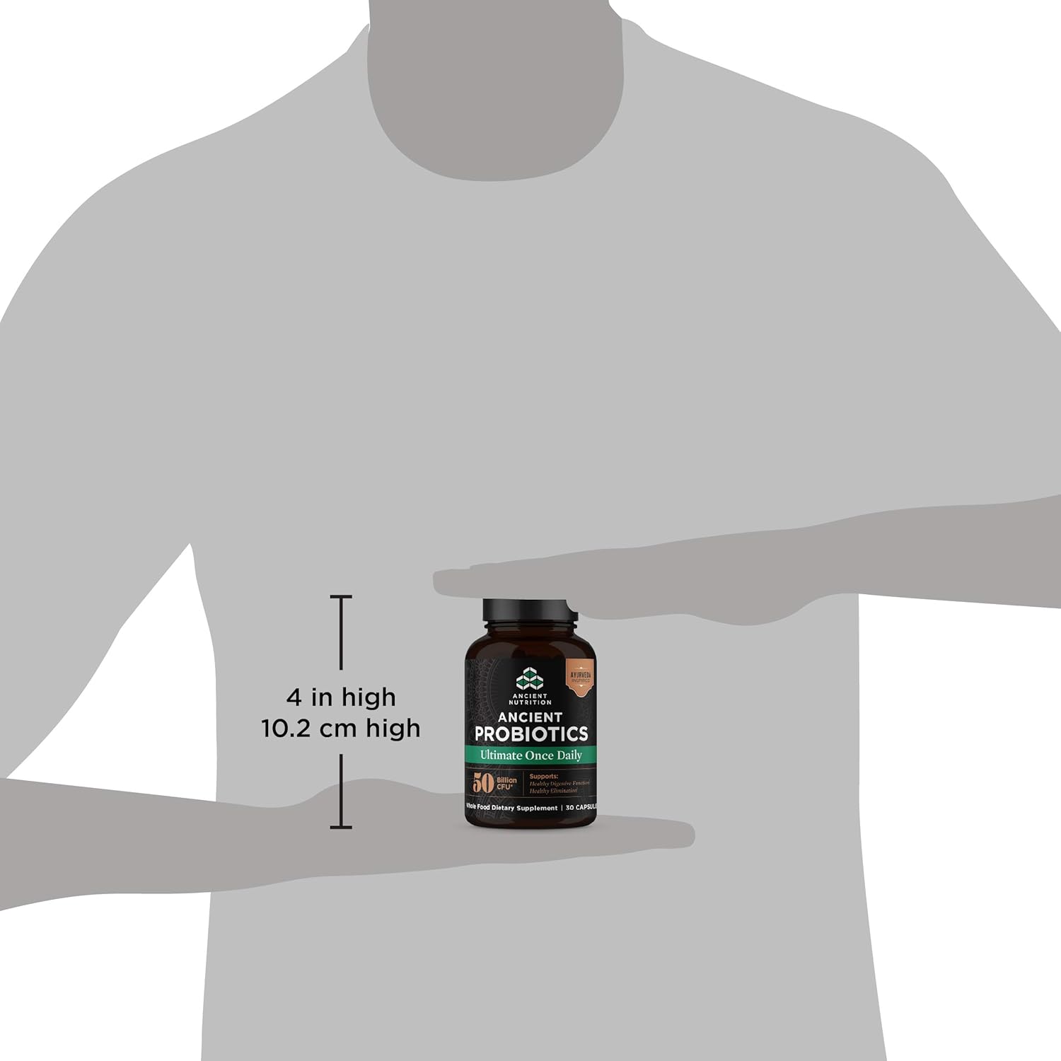 Ancient Nutrition Ultimate Probiotics with Turmeric, Ginger, and Fenugreek - Supports Digestion, Reduces Bloating and Diarrhea - 30 Capsules