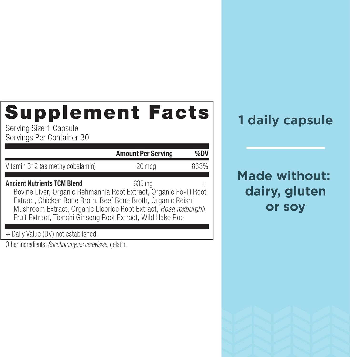 Ancient Nutrition Vitamin B12 Supplement with Adaptogenic Herbs, Enzyme Activated for Energy & Nervous System Support - Paleo & Keto Friendly, 30 Capsules