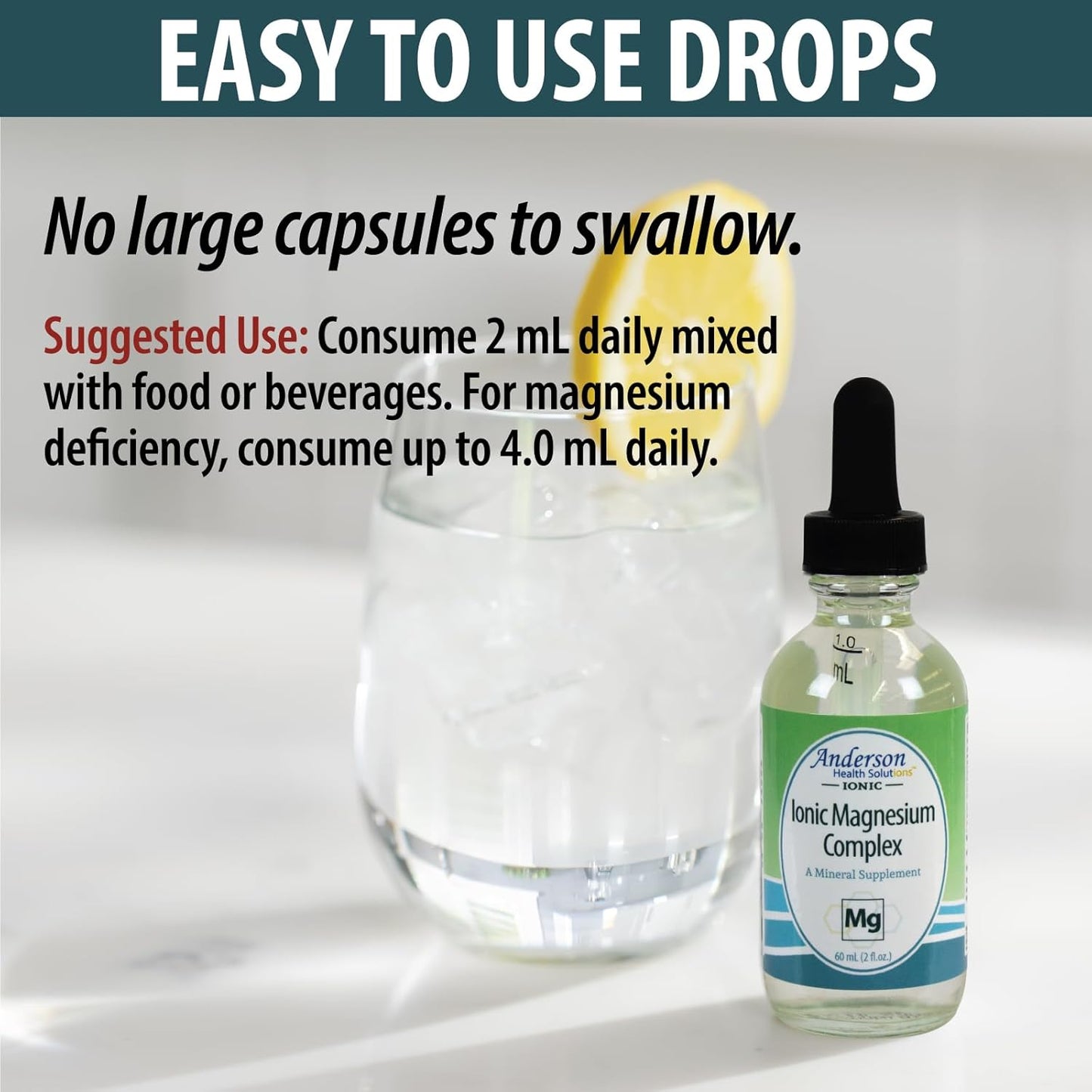 Anderson Ionic Magnesium Complex Liquid Supplement - Supports Muscle Cramps, Bone Health, Heart Health, Sleep, and Mood - 30 Servings