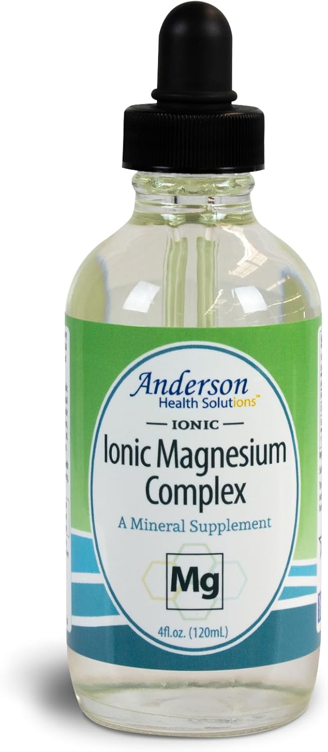 Anderson New Ionic Magnesium Complex Liquid Supplement for Muscle Cramps, Bone & Joint Health - Trace Mineral Drops for Heart Health, Sleep, Mood, and Regularity - 60 Servings - 4 oz