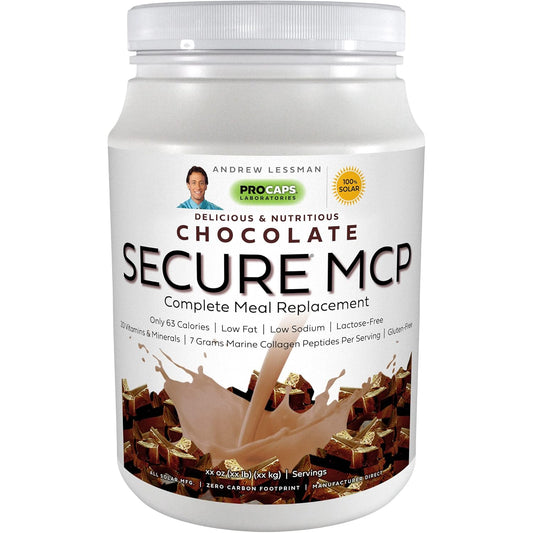 Andrew Lessman Secure MCP Chocolate Meal Replacement - 10 Servings, Low-Calorie, High Marine Collagen Peptides for Skin and Joints