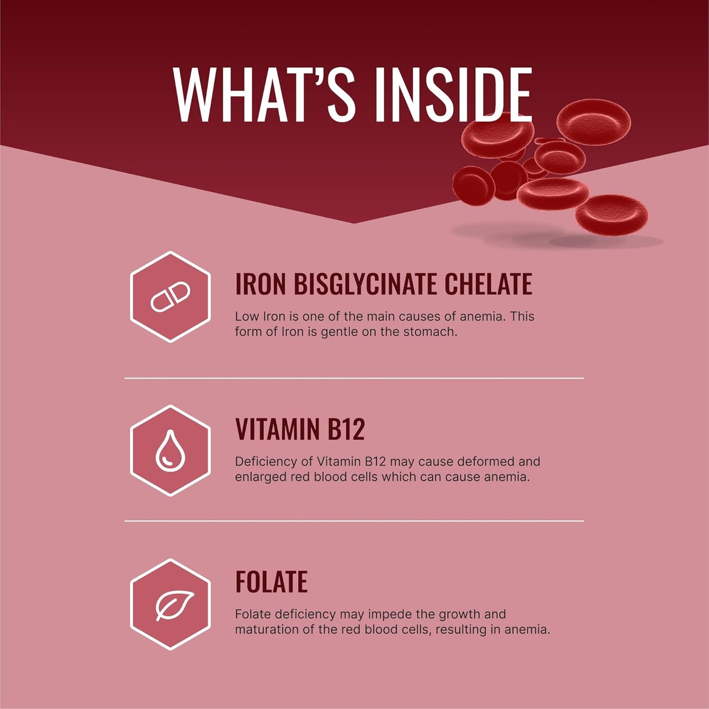 Anemiaprin by Approved Science: Iron and Vitamin C Supplement for Anemia - Gentle on Stomach - 60 Capsules, Non-GMO, Vegan - 1 Month Supply