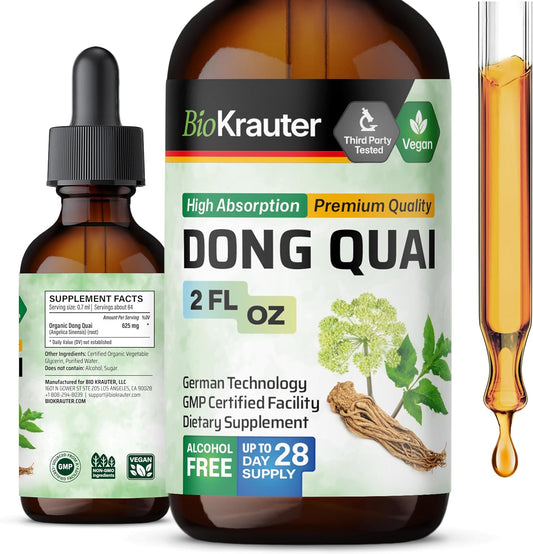 Angelica Root Dong Quai Tincture for Women's Health Support - Vegan Liquid Extract - Alcohol and Sugar Free - 2 Fl.Oz.