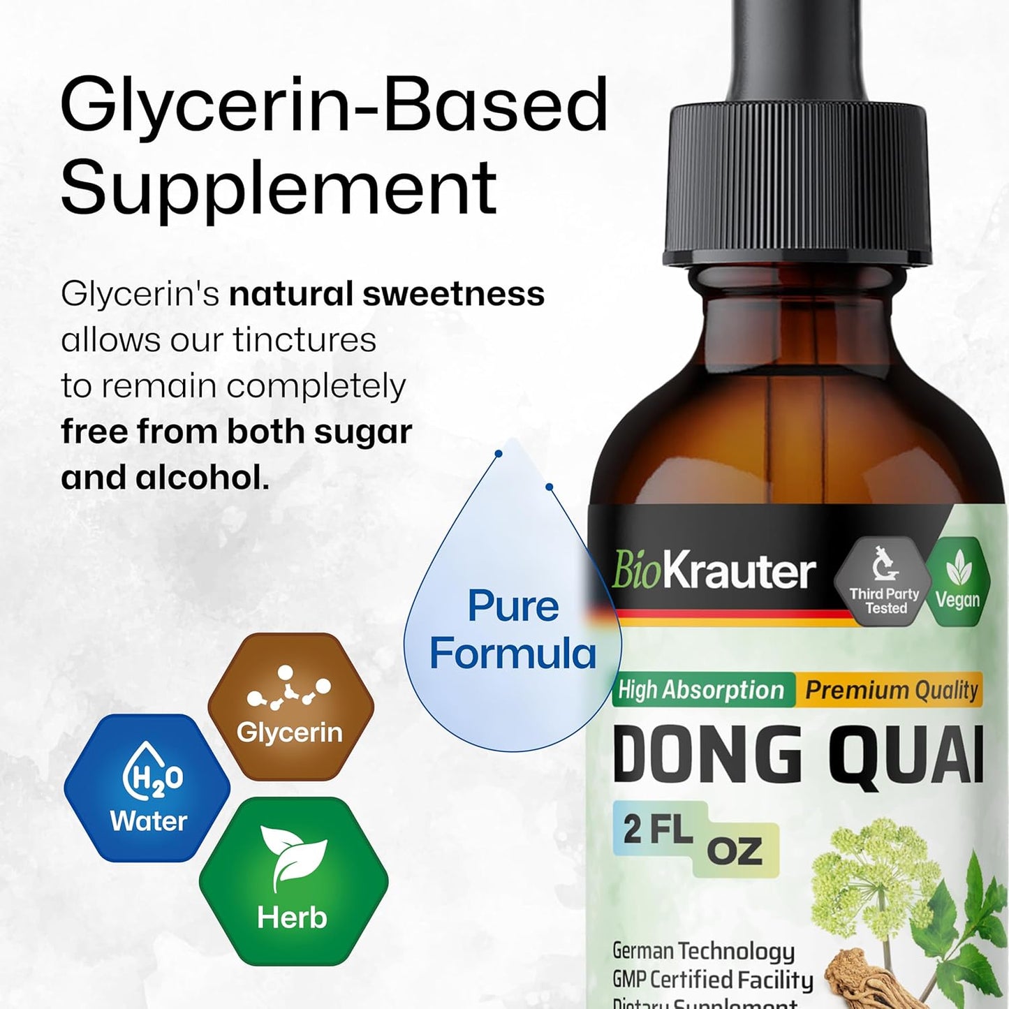 Angelica Root Dong Quai Tincture for Women's Health Support - Vegan Liquid Extract - Alcohol and Sugar Free - 2 Fl.Oz.