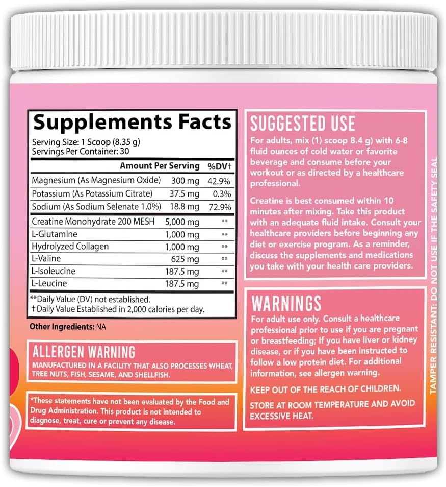 Angry Supplements Better Booty BBL Powder for Women - Muscle Builder, Energy Booster, and Hydration Complex - Unflavored Drink Mix (250g)