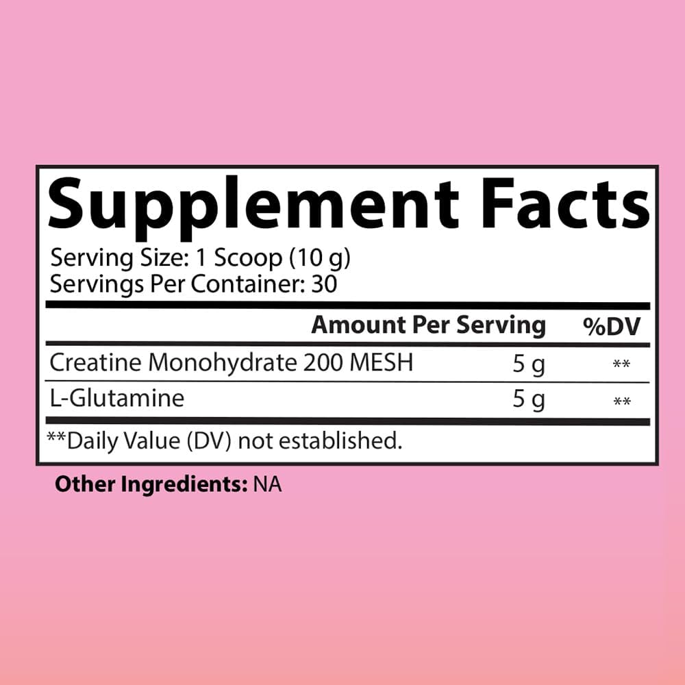 Angry Supplements Glute Growth Drink Mix for Women - Creatine & L-Glutamine Amino Acids - Muscle Builder Powder for Booty Gain - 300g, 30 Servings