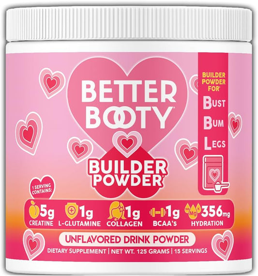 Angry Supplements Women's Glute Builder Creatine Powder with Vegan Collagen, BCAAs & Hydration for Recovery and Muscle Support