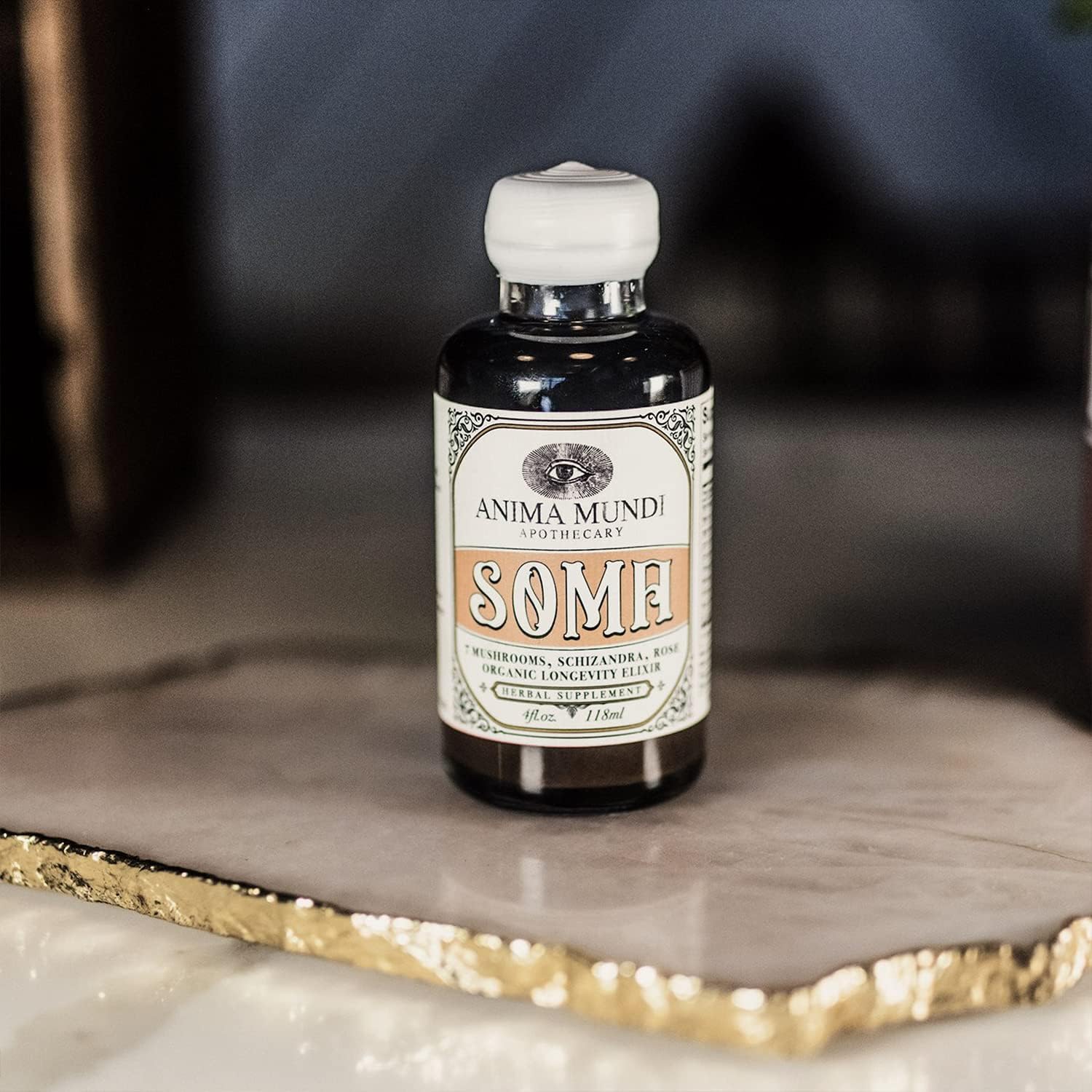 Anima Mundi Apothecary Soma 7 Mushroom Adaptogenic Elixir - Immune Support Tincture with Reishi, Chaga, Lions Mane, and Cordyceps - Vegan Liquid Extract (2oz)