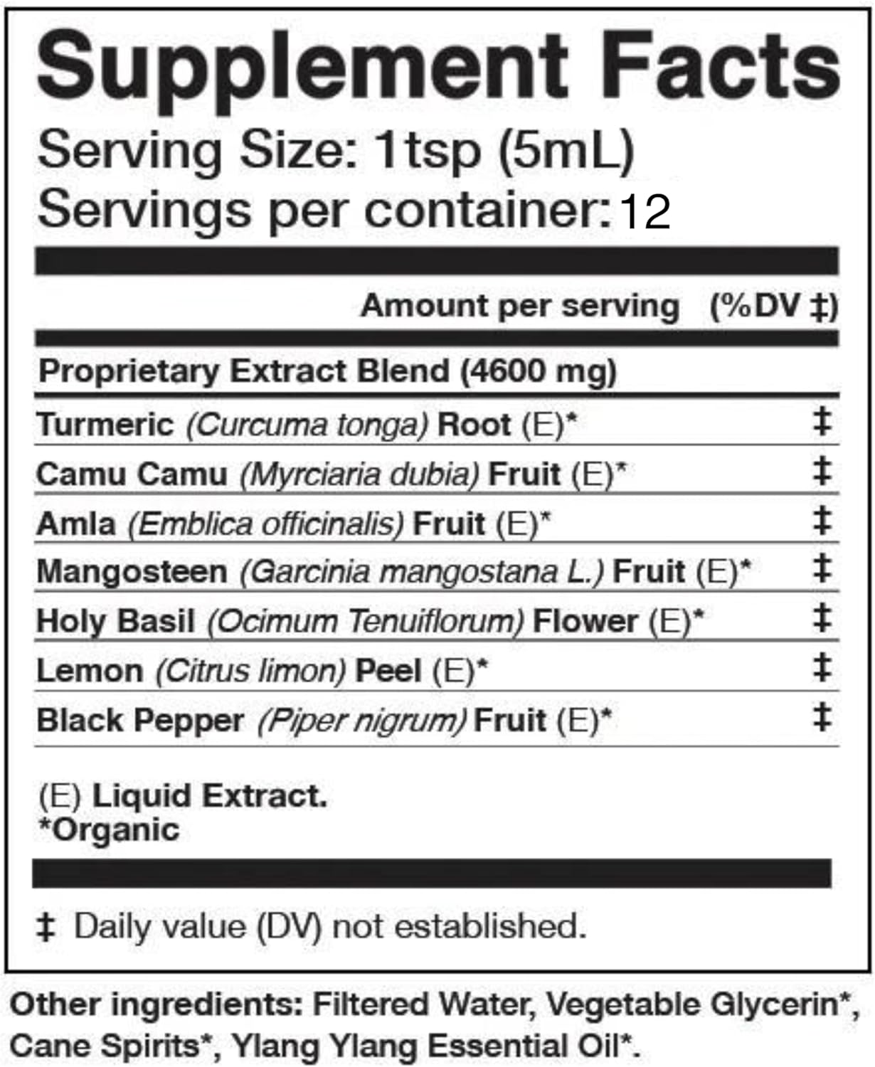 Anima Mundi Curam Organic Beauty Elixir with Turmeric Root Extract - Liquid Adaptogenic Herbal Tincture for Tea, Coffee, Smoothies - 2oz Bottle