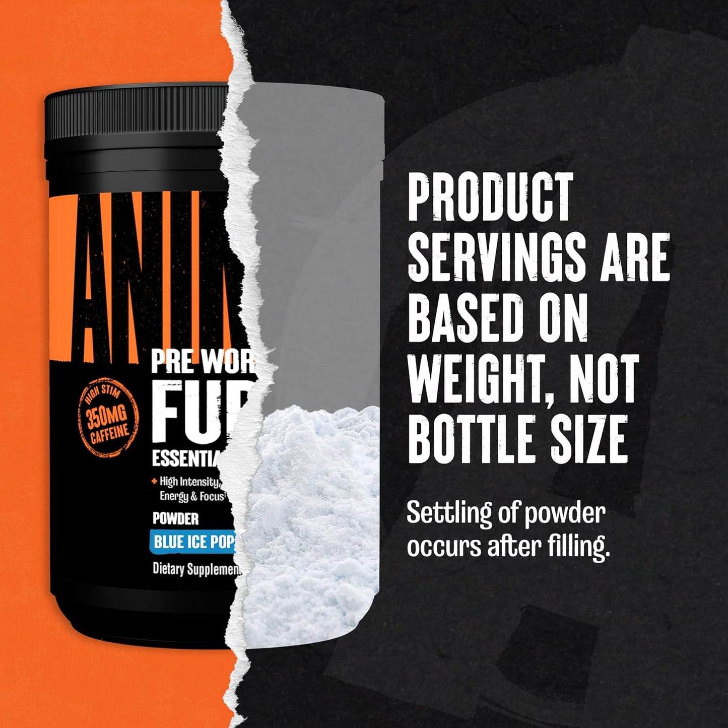Animal Fury Blue Ice Pop Pre Workout Powder - Energy & Focus Supplement with BCAAs, Caffeine, Nitric Oxide Booster, Beta-Alanine - Preworkout for Men & Women, 30 Servings