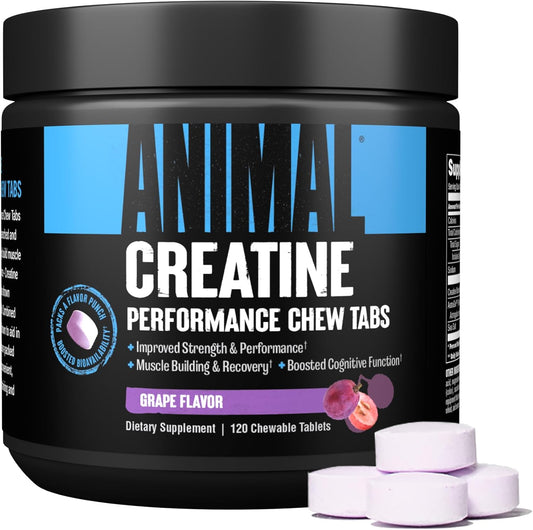 Animal Omega 3 & 6 Supplement with Creatine Chews Tablets - AstraGin Enhanced - 30 Day Pack