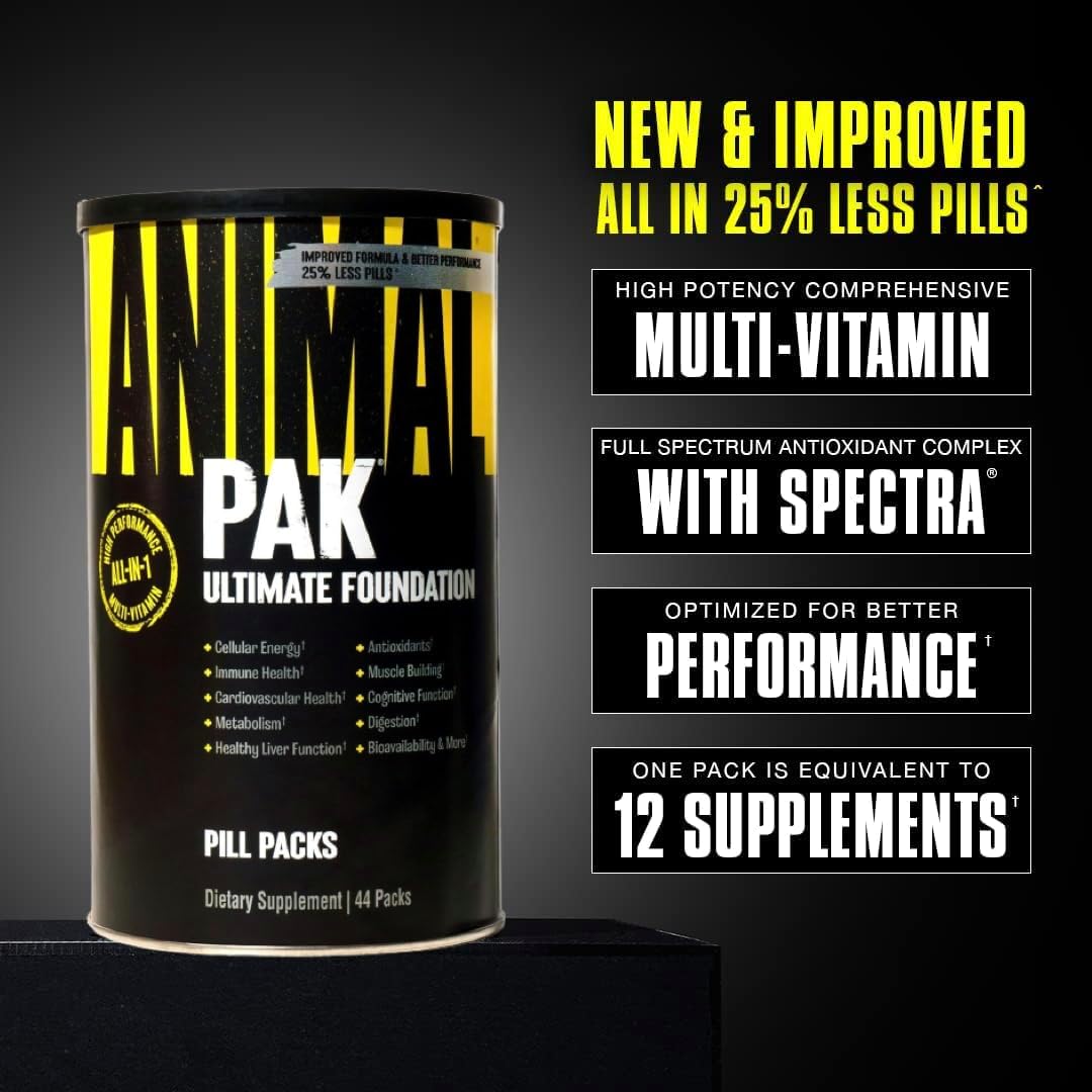 Animal Pak - All-in-One Vitamin & Supplement Pack with Zinc, Preworkout, & Pump - Easy-to-Use 30 Count Pack for Anytime Workouts