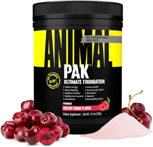 Animal Pak All-in-One Vitamin & Supplement Powder - Immune Support, Digestive Enzymes, Amino Acids, Zinc, Vitamins C, B, D - Daily Multivitamin Powder for Women & Men - 60 Scoops