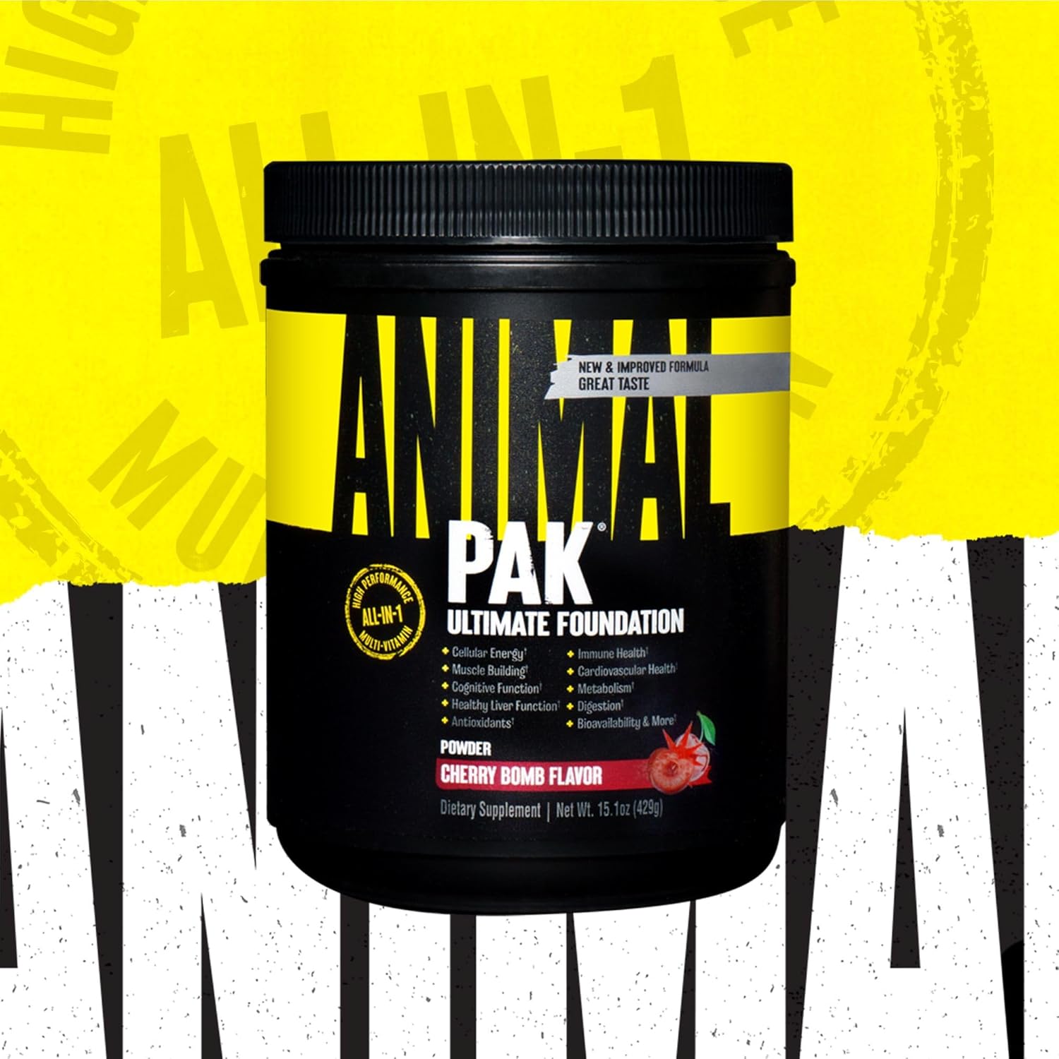 Animal Pak All-in-One Vitamin & Supplement Powder - Immune Support, Digestive Enzymes, Amino Acids, Zinc, Vitamins C, B, D - Daily Multivitamin Powder for Women & Men - 60 Scoops