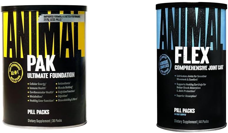 Animal Pak Flex - All-in-One Joint Support with Turmeric Root Curcumin - 44 Pack