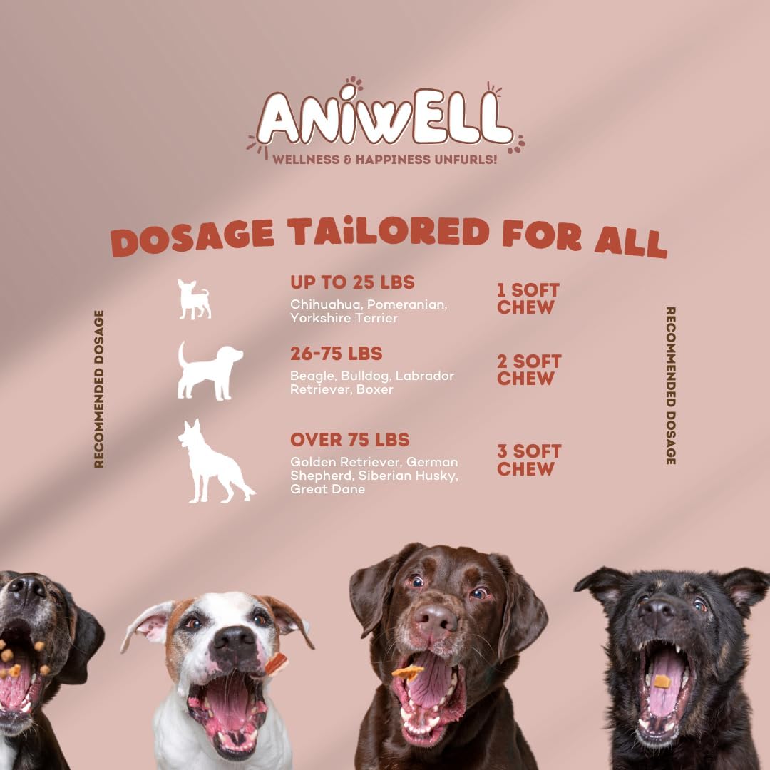 Aniwell Allergy & Immune Support Soft Chews for Dogs - Astragalus Root & Flaxseed C3 - Promotes Seasonal Allergy Relief, Gut Health