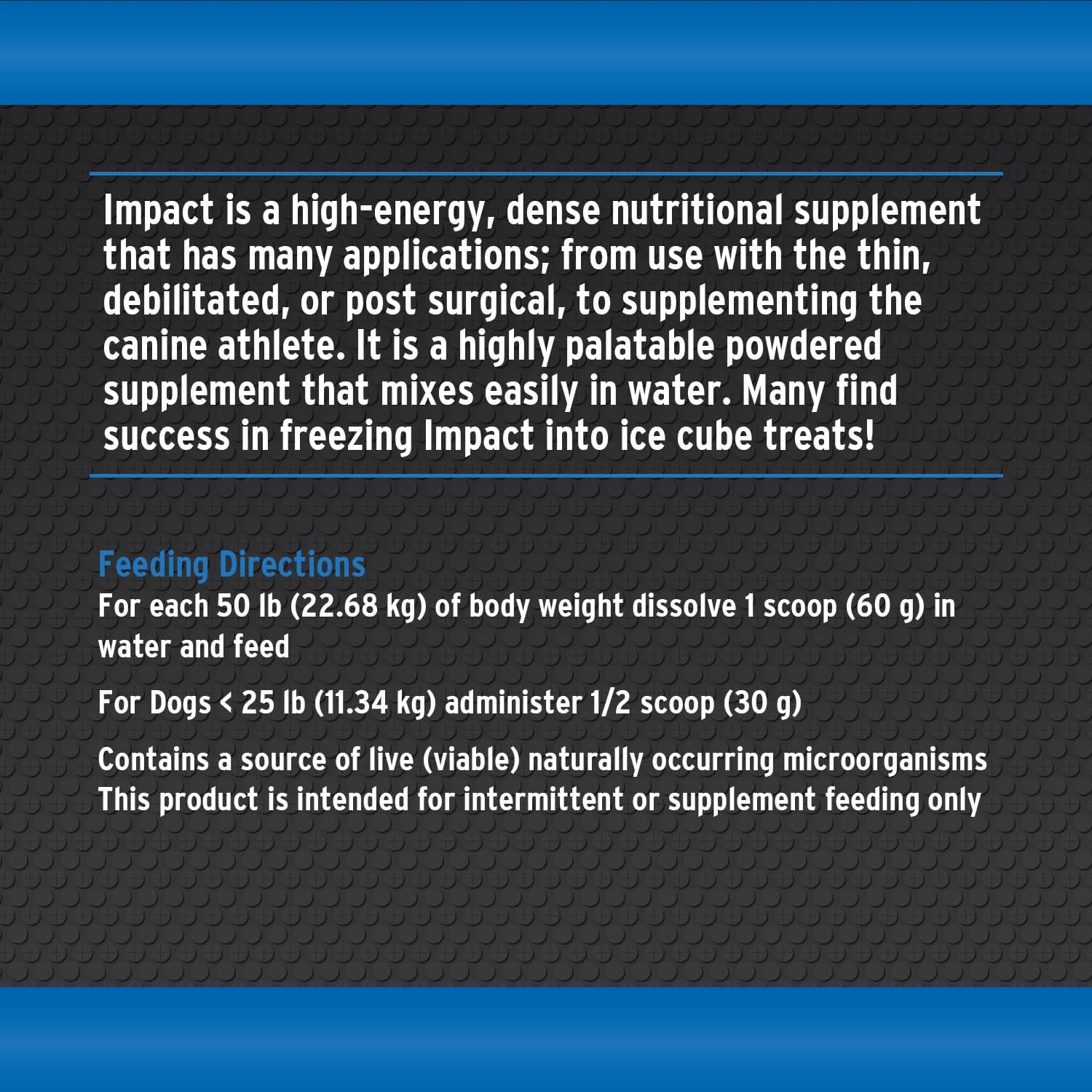 Annamaet Impact Dog Nutrition Supplement - High-Energy Formula for Canine Athletes, Post-Surgery Recovery & Fast Metabolism - 4 lb