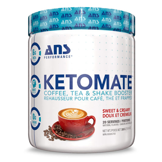 ANS Performance Ketomate Coffee Creamer: Delicious Sugar-Free MCT Oil Powder, Perfect Keto Energy Boost for Coffee, Tea & Shakes, 20 Servings, 15oz
