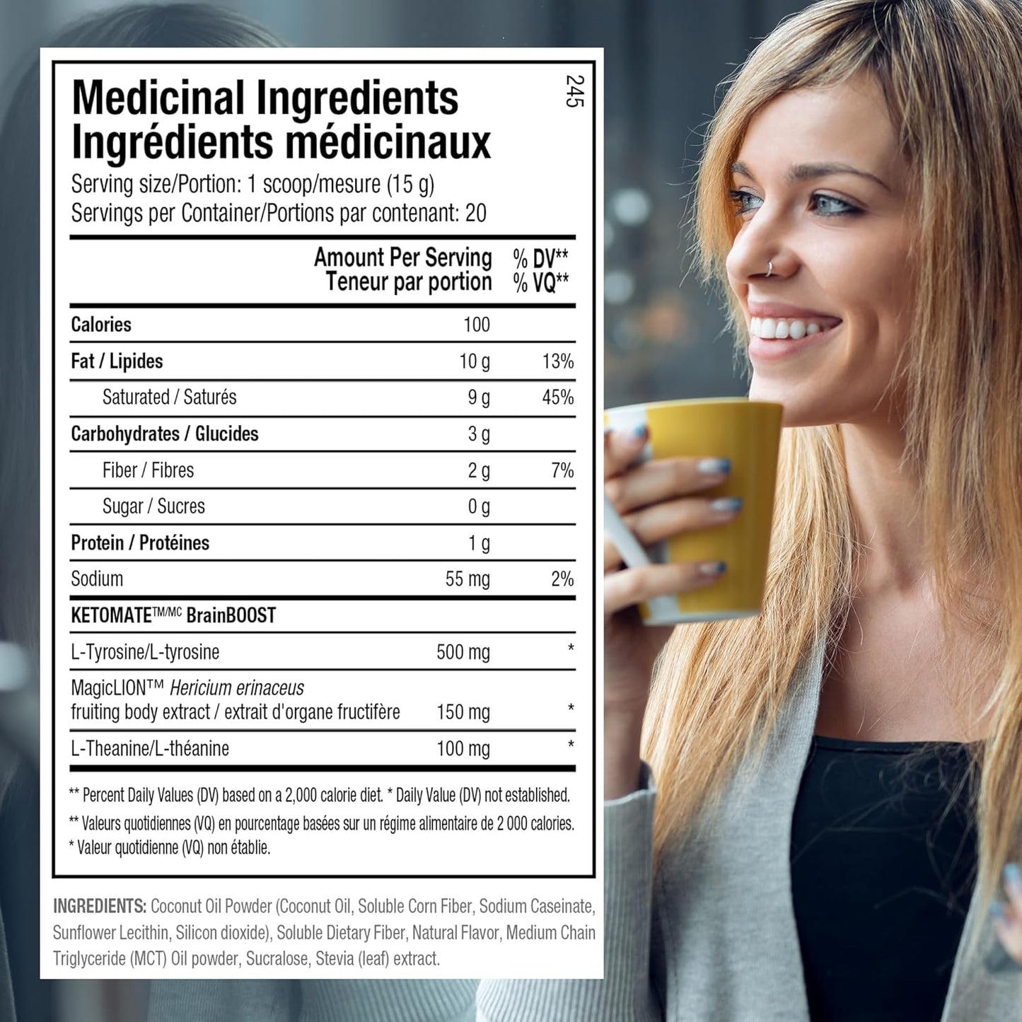 ANS Performance Ketomate Coffee Creamer: Delicious Sugar-Free MCT Oil Powder, Perfect Keto Energy Boost for Coffee, Tea & Shakes, 20 Servings, 15oz