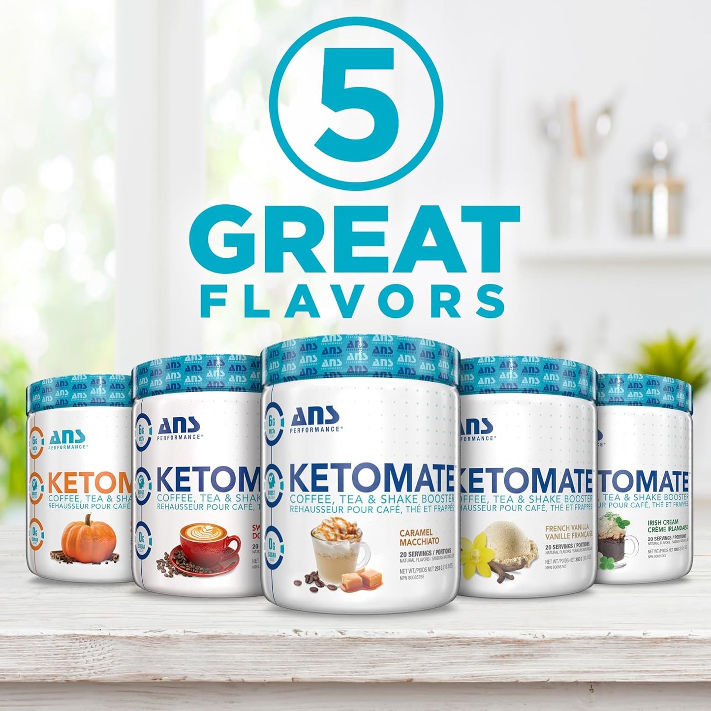 ANS Performance Ketomate Coffee Creamer: Delicious Sugar-Free MCT Oil Powder, Perfect Keto Energy Boost for Coffee, Tea & Shakes, 20 Servings, 15oz