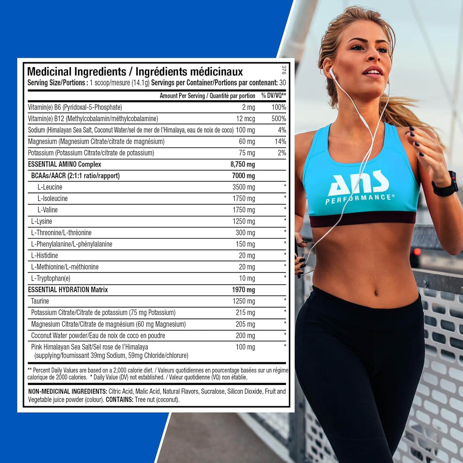 ANS Performance Quench EAA Aminos + Electrolytes - Blue Bombsicle Flavor - 10g Total Amino Acids - Zero Sugar, Carbs, Calories - Complete EAA Blend with Vitamins & Antioxidants