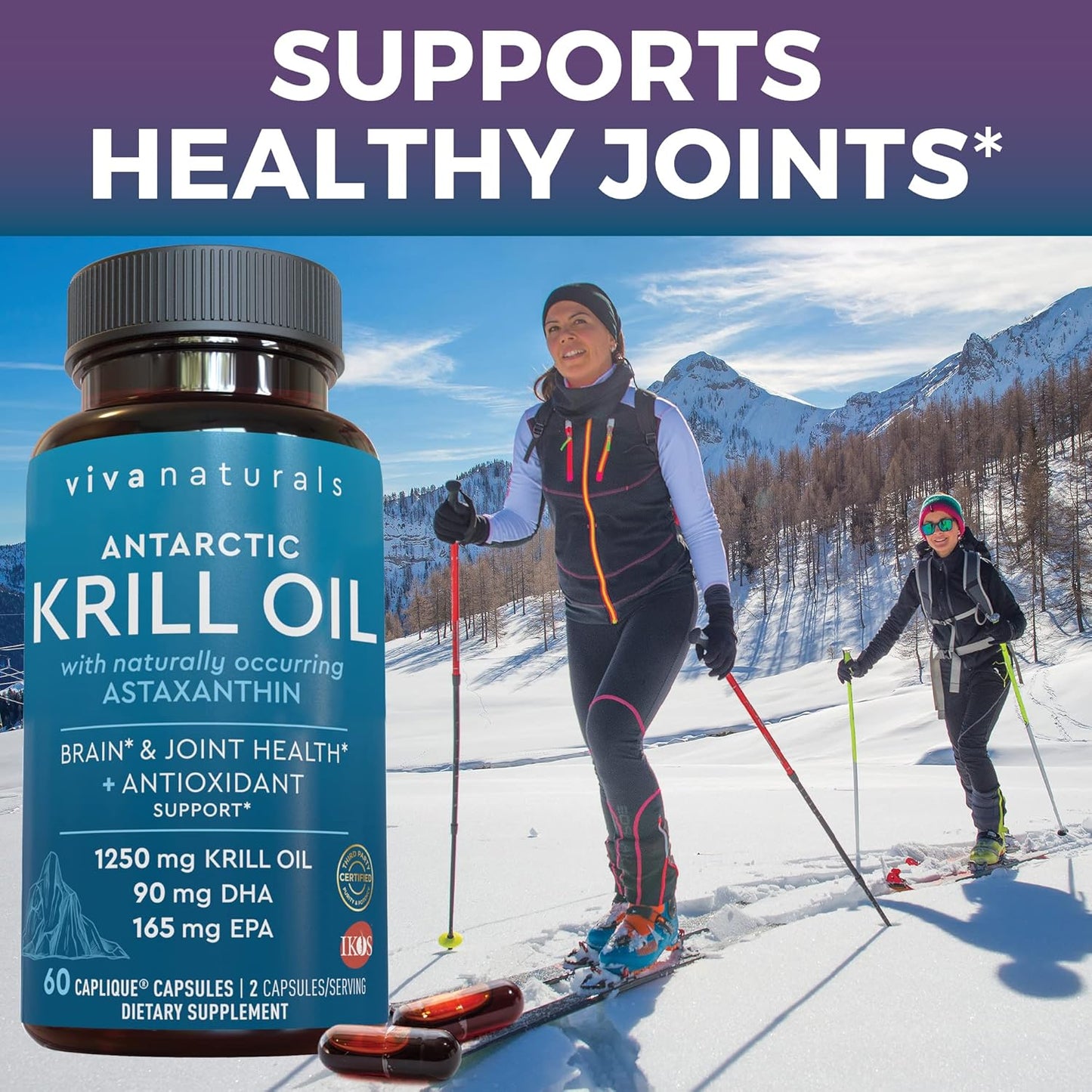 Antarctic Krill Oil Bundle with Elderberry, Vitamin C, Zinc, and Vitamin D3 - 1250mg Krill Oil for Joint Health and Elderberry for Immune Support