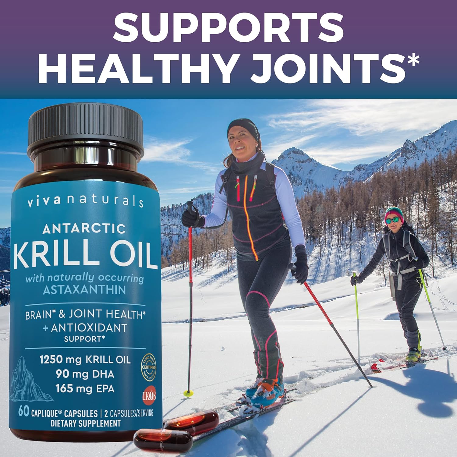 Antarctic Krill Oil Bundle with Elderberry, Vitamin C, Zinc, and Vitamin D3 - 1250mg Krill Oil for Joint Health and Elderberry for Immune Support