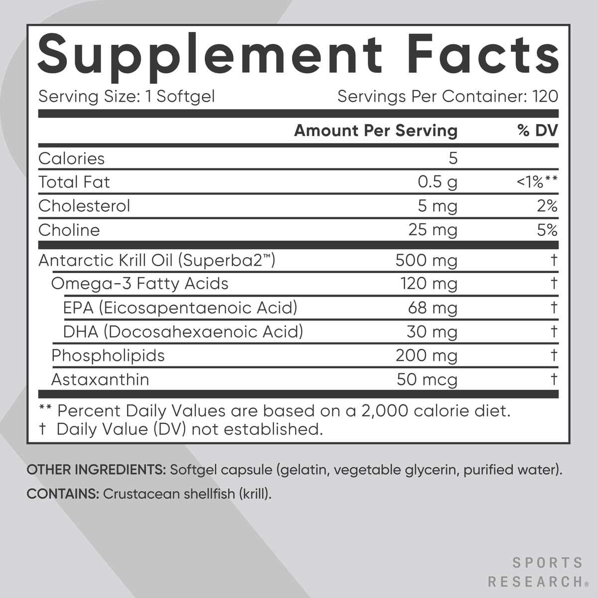 Antarctic Krill Oil Mini-Softgels with Omega 3 Fish Oil, Choline, Astaxanthin, Apple Cider Vinegar & Exogenous Ketones for Keto Diet