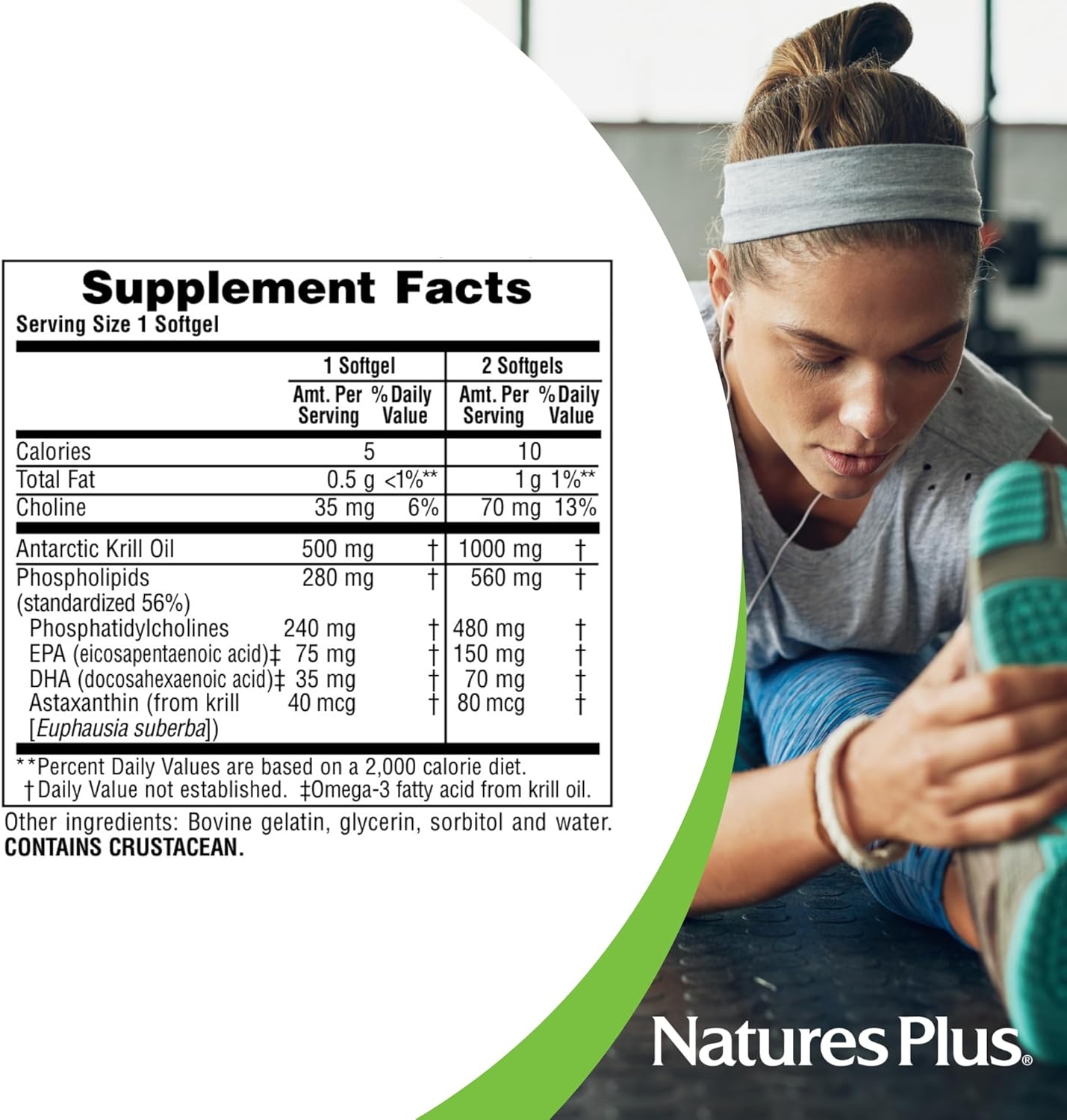 Antarctic Krill Oil Softgels - 60 Capsules - Promotes Brain and Joint Health - 60 Servings