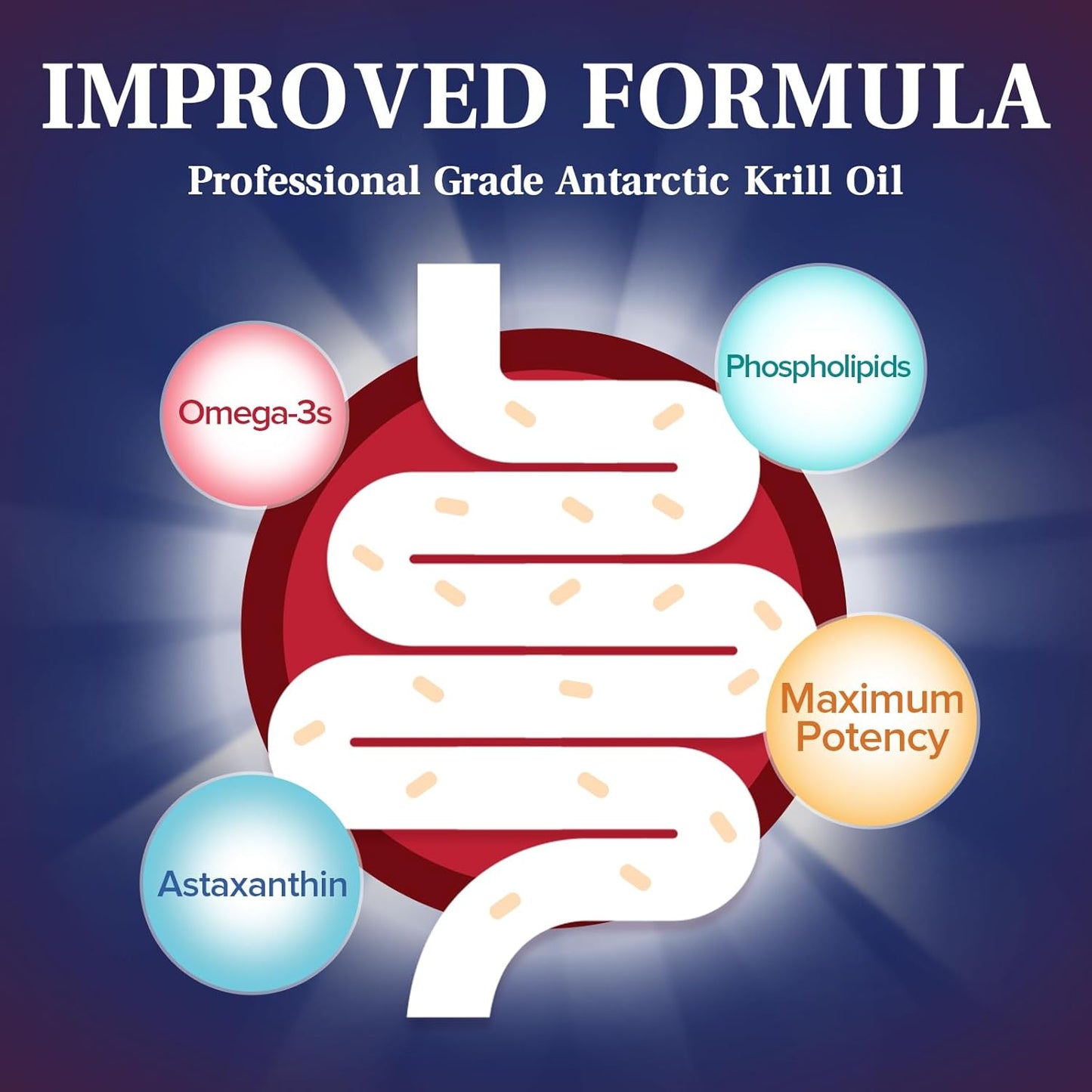 Antarctic Krill Oil Softgels 500mg - Omega-3s, EPA, DHA, Astaxanthin, Phospholipids - Joint & Heart Health - 240 Softgels - Non-GMO - Gluten-Free - USA Made