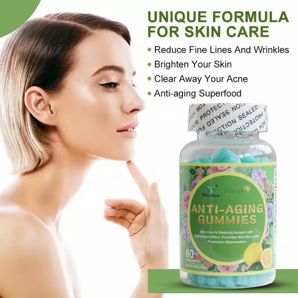 Anti-Aging Lemon Gummies - Supports Skin Rejuvenation, Wrinkle Reduction, and Firmness - 60 Count
