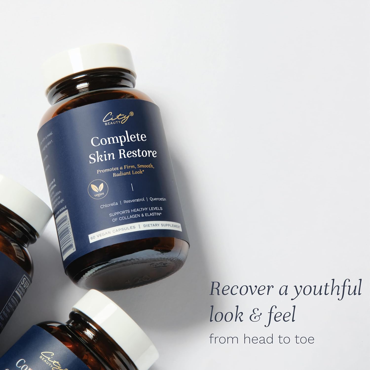 Anti-Aging Skin Care Supplement - Supports Collagen & Elastin - City Beauty Complete Skin Restore - Solution for Wrinkles & Sagging on Face & Body - Dietary Supplement