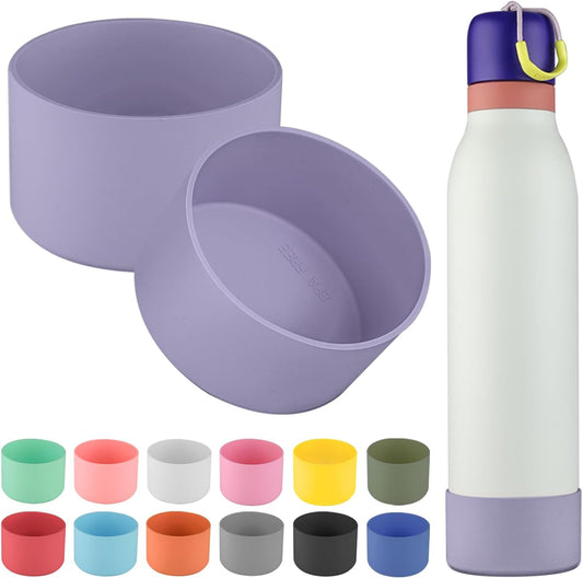 Anti-Slip Silicone Boot 2pcs Set for Owala FreeSip Twist Water Bottle - Protective Sleeve for 24oz Bottle
