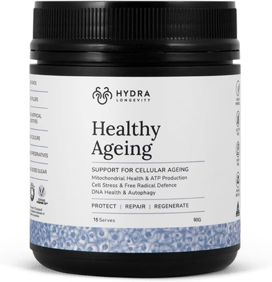 Antioxidant-Rich Longevity Supplement Powder with Quercetin, Resveratrol, and Nrf2 Activators - Vegan and Non-GMO - 90g (15 Servings)