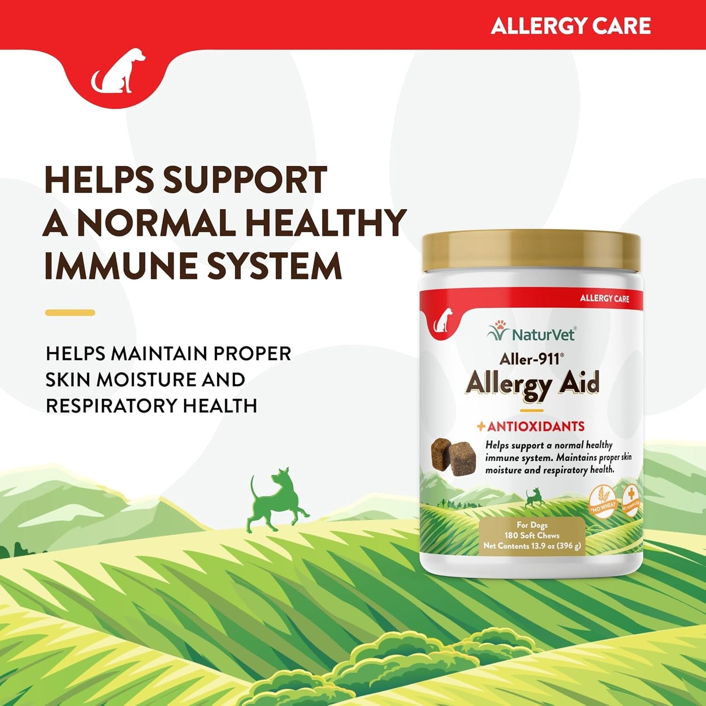 Antioxidant-Rich Pet Supplement for Dogs and Cats - Immune and Respiratory Support - 180 Soft Chews