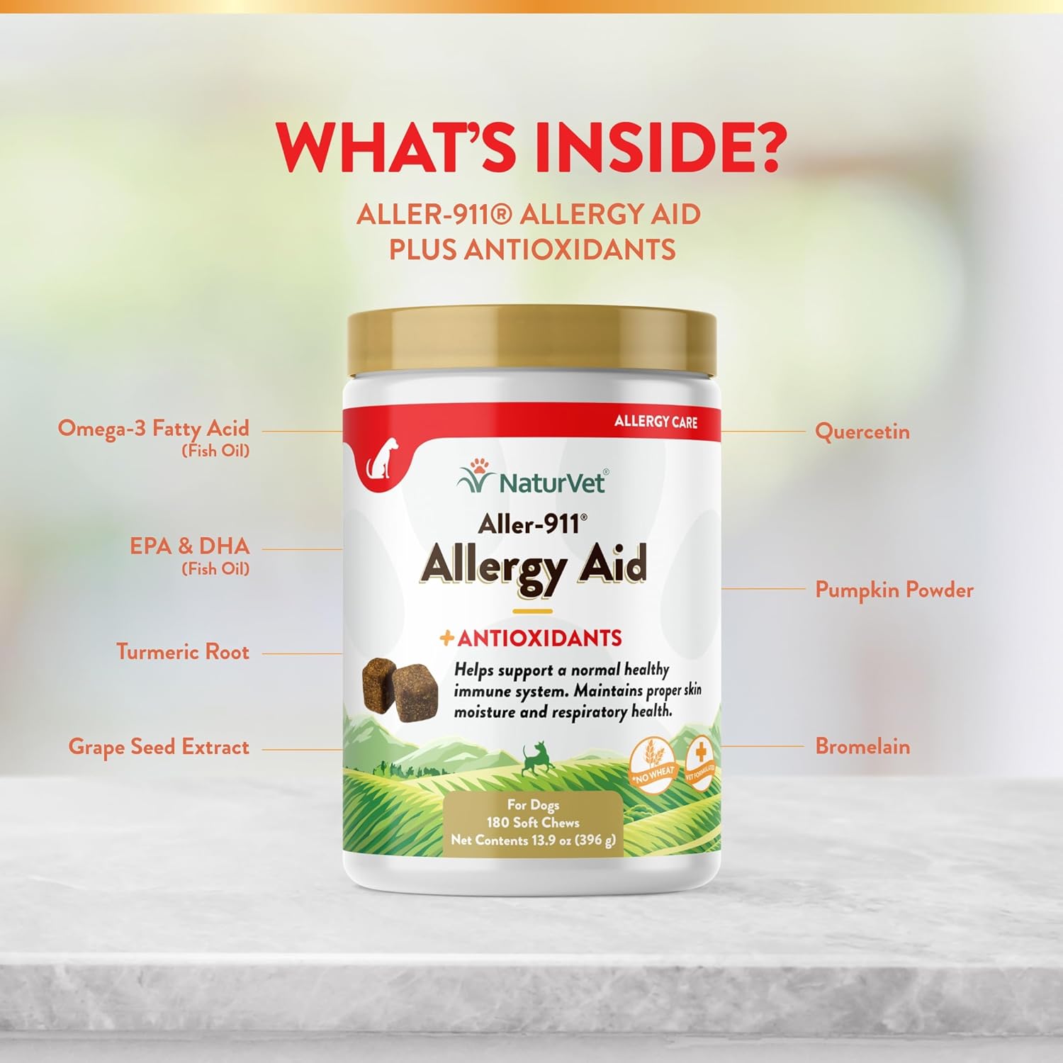 Antioxidant-Rich Pet Supplement for Dogs and Cats - Immune and Respiratory Support - 180 Soft Chews