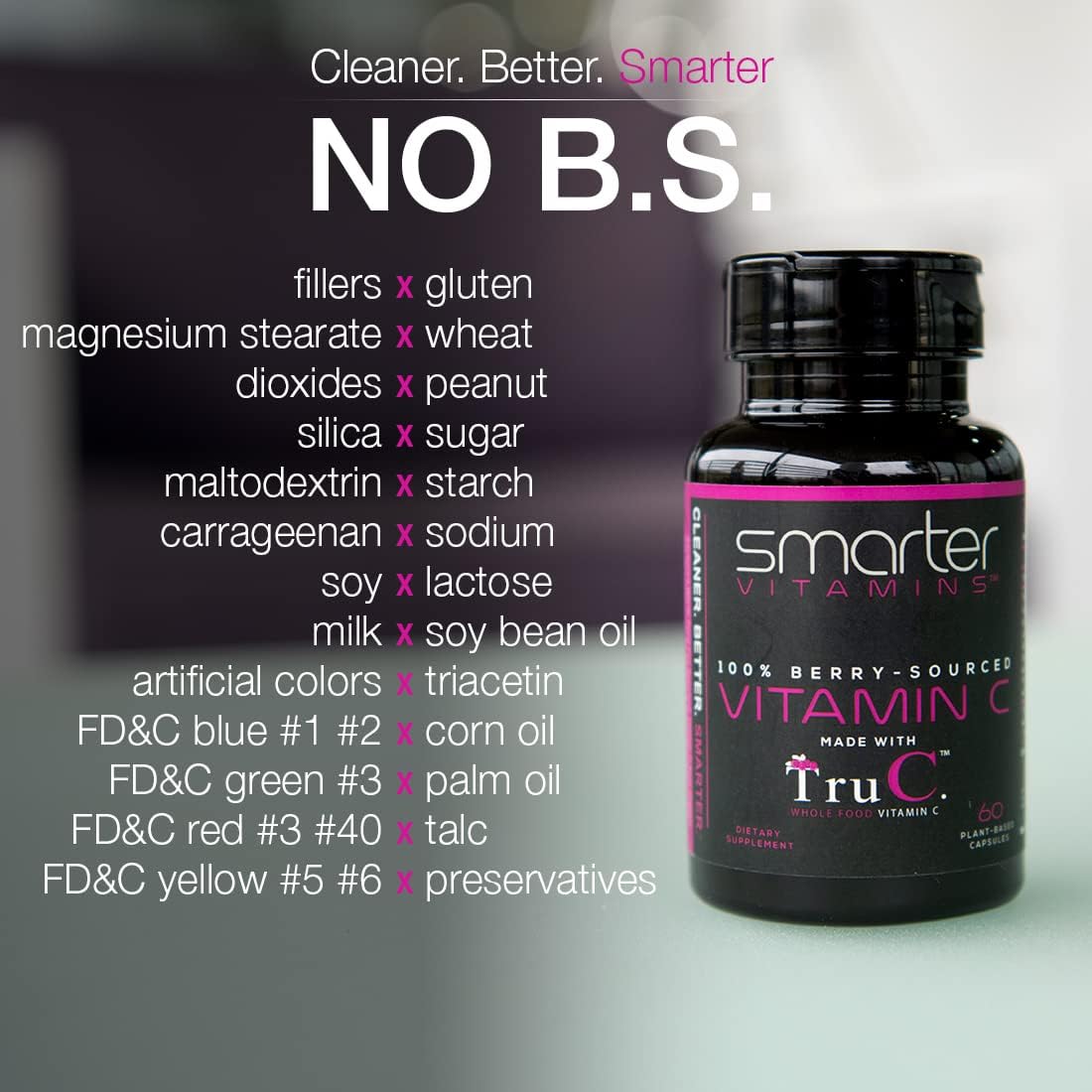 Antioxidant-Rich Raw Whole Food Vitamin C Capsules (5 Pack) with Premium Berries & Bioflavonoids - 300 Vegan Capsules