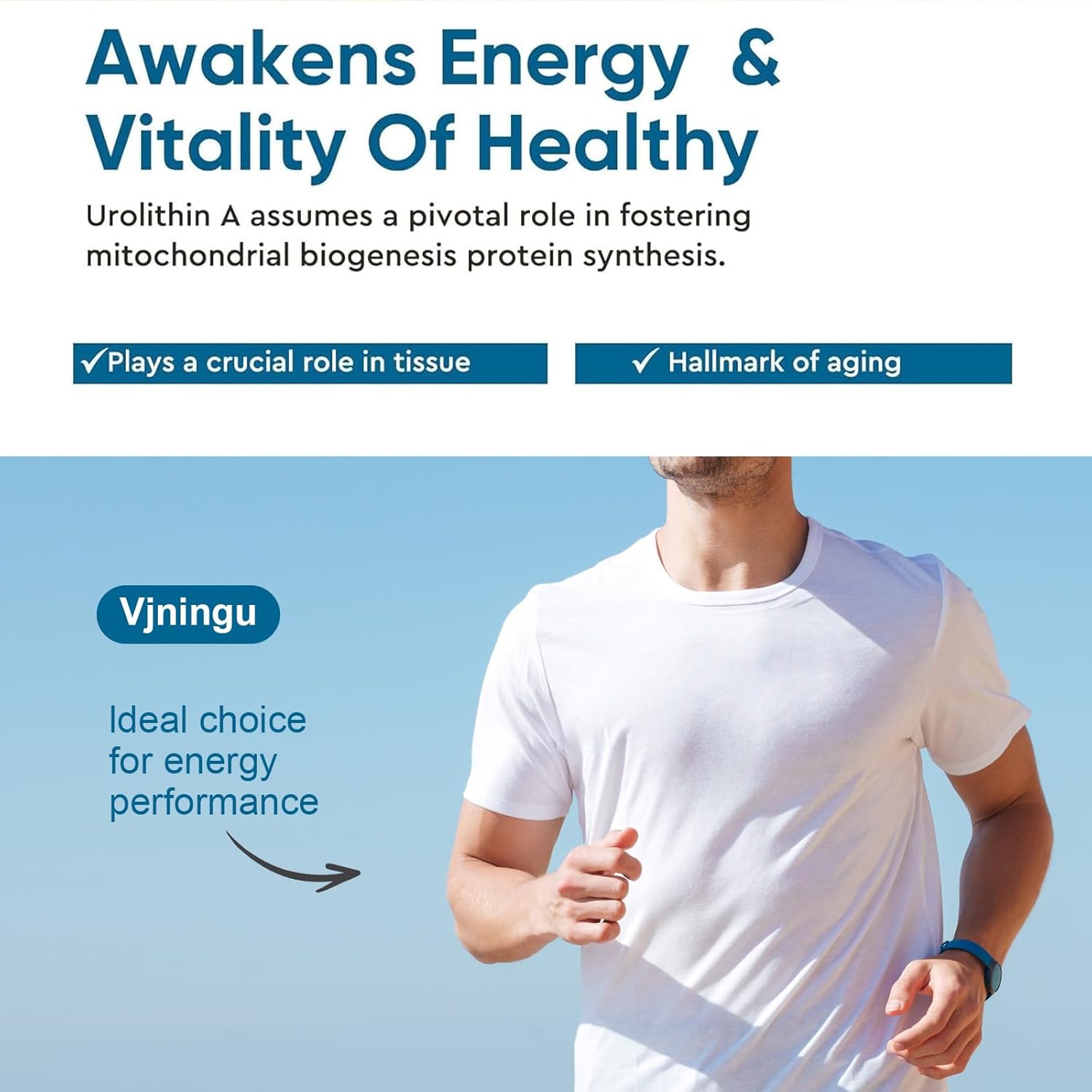 Antioxidant-Rich Vjningu Urolithin A GLP-1 Supplement Drops - 1000mg, Supports Healthy Aging, Mitochondrial Health, Colon Cleansing, Weight Management - 1pc