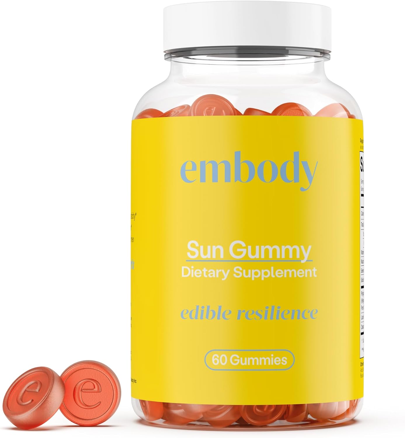 Antioxidant Sun Gummy with Fern Extract for Healthy Skin (60 Count, Orange Pineapple Flavor)
