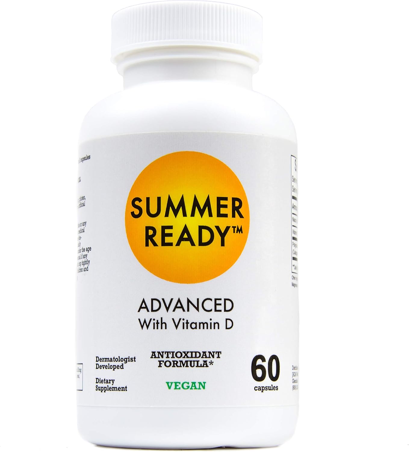 Antioxidant Supplement Capsules with Vitamin D3, Vitamin B3, and Fern Extract for Summer Skin Care