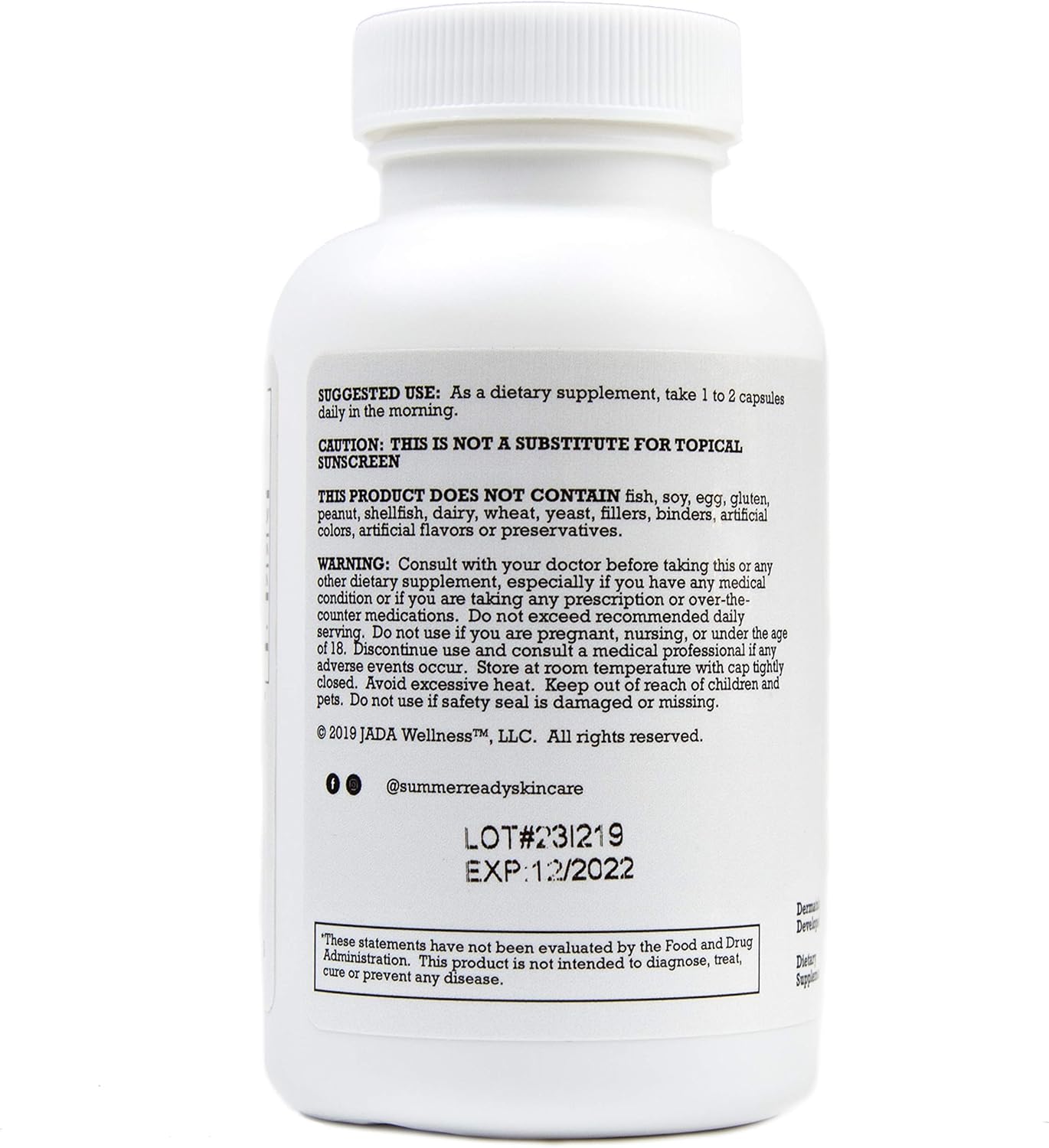 Antioxidant Supplement Capsules with Vitamin D3, Vitamin B3, and Fern Extract for Summer Skin Care