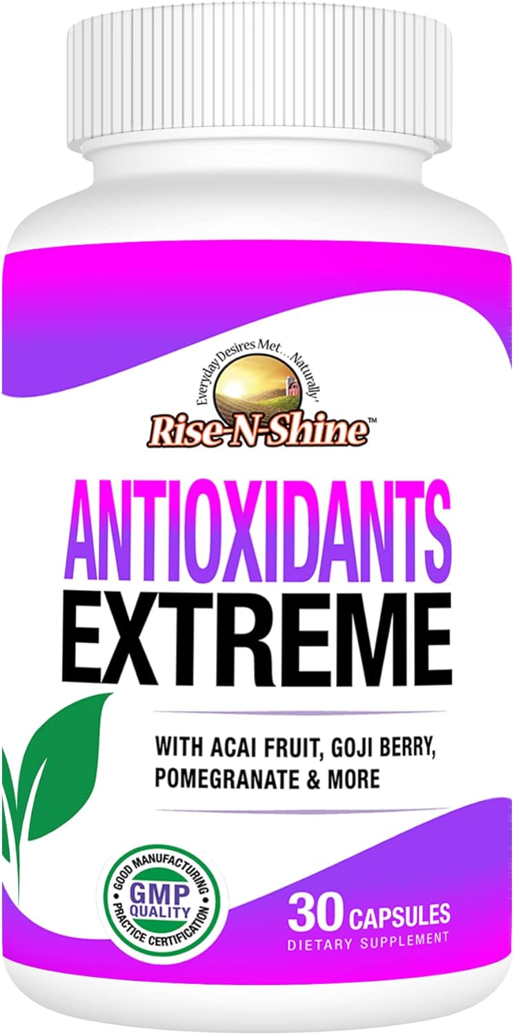 Antioxidants Extreme Supplement with Acai, Goji Berries, Noni, Mangosteen, Pomegranate, Resveratrol, Elderberry - 30 Count