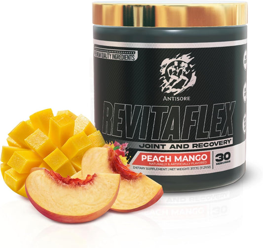 AntiSore Revitaflex: Premium Joint & Muscle Recovery Supplement - Peach Mango Flavor - Fast-Acting Formula - 30 Servings