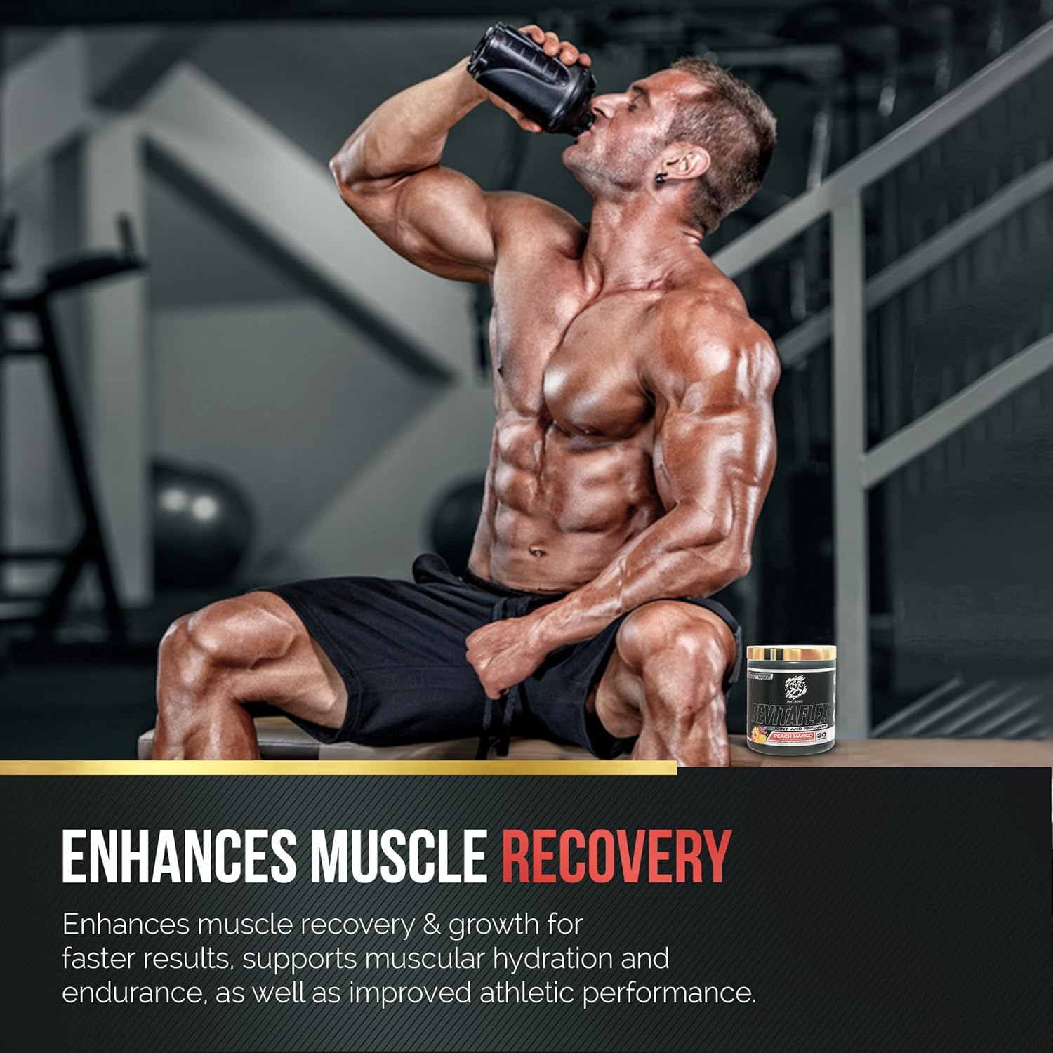AntiSore Revitaflex: Premium Joint & Muscle Recovery Supplement - Peach Mango Flavor - Fast-Acting Formula - 30 Servings