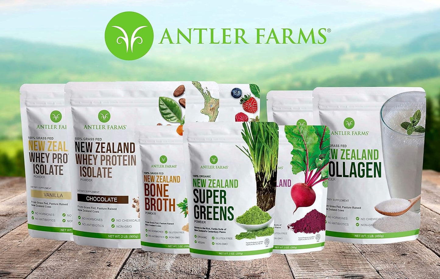 Antler Farms New Zealand Whey Protein Isolate - Chocolate Flavor, 2 lbs - 100% Grass Fed, Pure & Clean, Delicious, Cold Processed