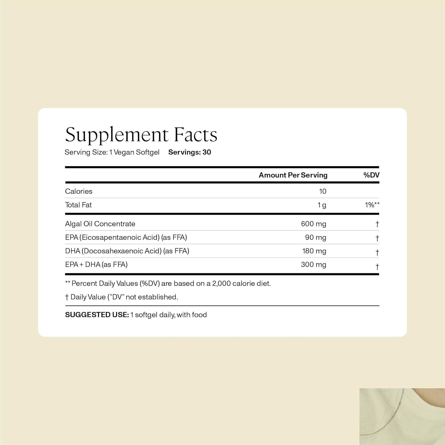 ANYA Omega-3 Postnatal Supplement for New Moms, 300mg DHA and EPA, Vegan, Non-GMO, Gluten-Free, Lactation Support