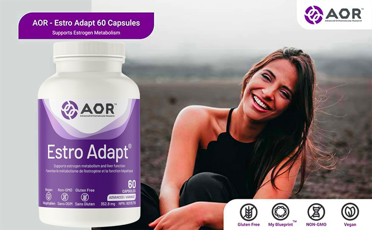 AOR Estrodetox Dietary Supplement - 60 Capsules for Detoxification and Hormone Balance