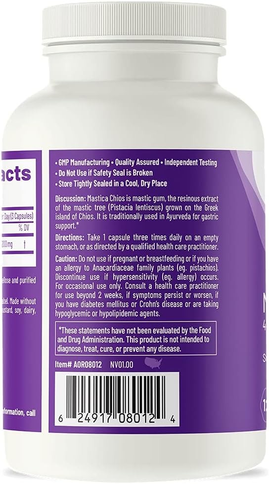 AOR Mastica Chios Vegan Supplement for Gastrointestinal Health - 120 Servings