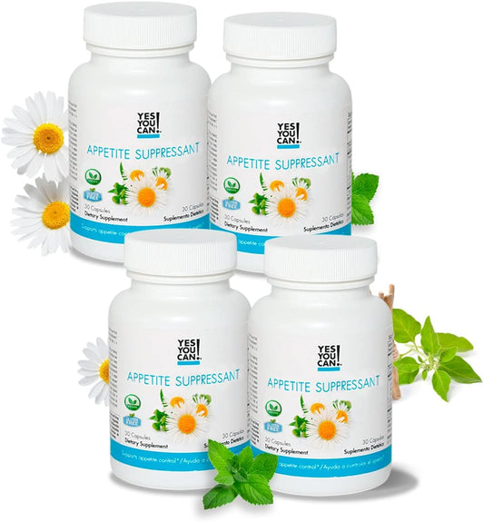 Appetite Support Capsules for Weight Management with Natural Ingredients - Promotes Healthy Relationship with Food - 30 Capsules x 4 Pack