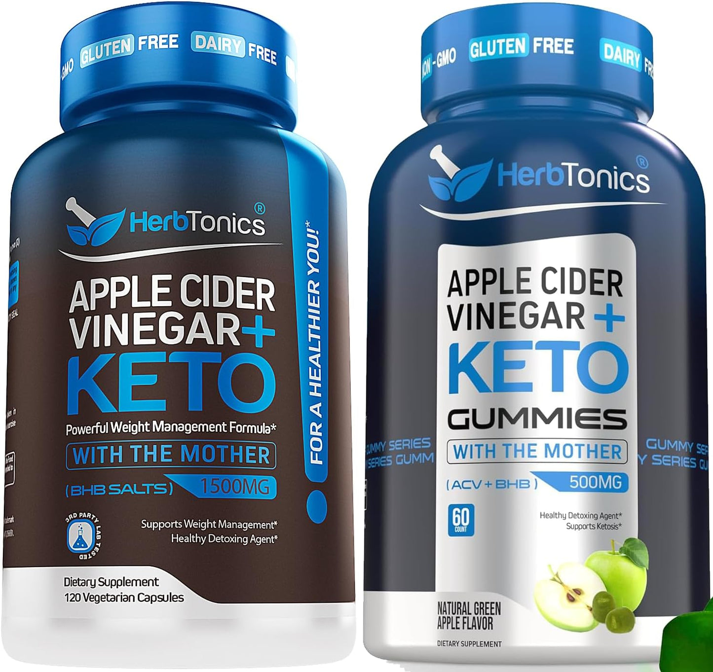 Apple Cider Vinegar and Keto BHB Capsules for Digestion & Detox - Metabolism Boost Gummies for Women & Men - Sugar Free Formula for Support